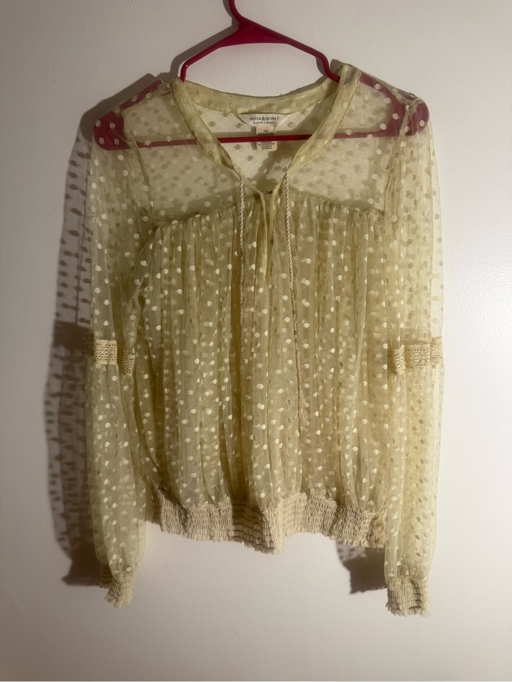 Denim & Supply Ralph Lauren Sheer Polka Dot Blouse – M